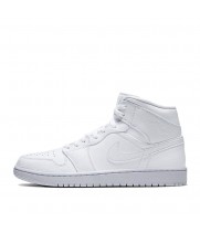 Кроссовки Nike Jordan 1 Mid Triple White белые